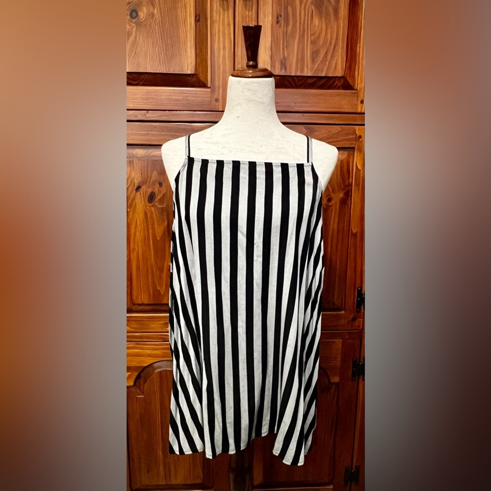 Black and White Striped Women's Tank